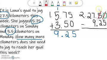Adding and Subtracting Decimals to Solve Word Problems