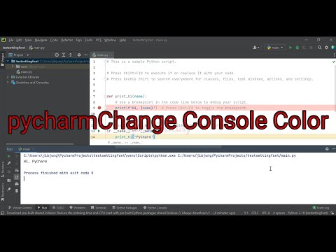 Set the Color in pycharm's python console or terminal (ตั้งค่าสีพื้นหลังหน้าจอ console,terminal)