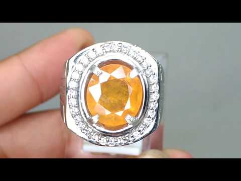 Di jual Batu Cincin Permata Yellow Citrine Yakut Asli (Kode 1338) Kode Barang : 1338 Nama Gemology B. 