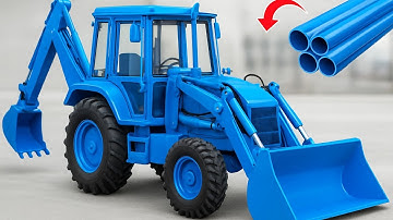 "Builds Realistic JCB Backhoe Loader From PVC pipe and simple tools"