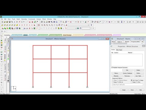 STAAD Pro Tutorial 3 | Portal Frame Analysis | Assamese | Civil Engineering