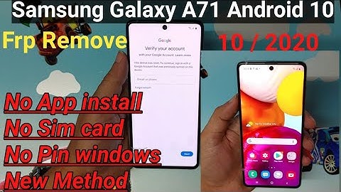 Samsung A71/A51/A31...Android 10 Frp Unlock Google Account Remove -No Pc  APP Not Install Fixed
