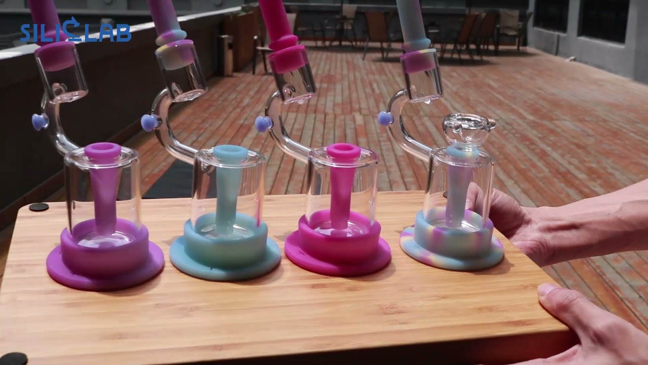 SILICLAB Microscope Silicone Glass Water Pipe Glow in the Dark Dab Rig Change Color in the Sun