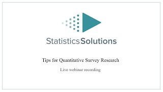 Tips for Quantitative Survey Research