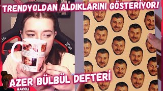Pqueen - Trendyoldan Aldığı İlginç Ürünleri Gösteriyor (Azer Bülbül Defteri, Aşk - I Memnu Sticker)
