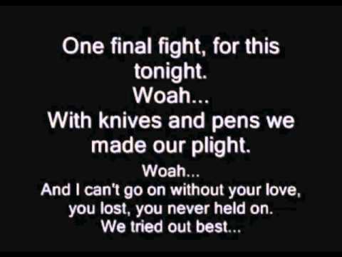 Black Veil Brides-Knives and Pens Lyrics