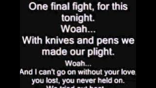 Black Veil Brides-Knives and Pens Lyrics
