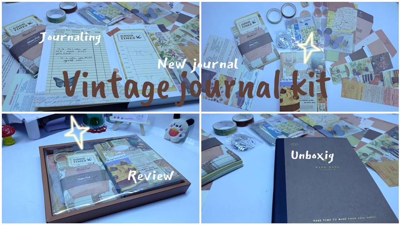 Vintage journal kit unboxing 🎞️🍂|malayalam|review|journaling 
