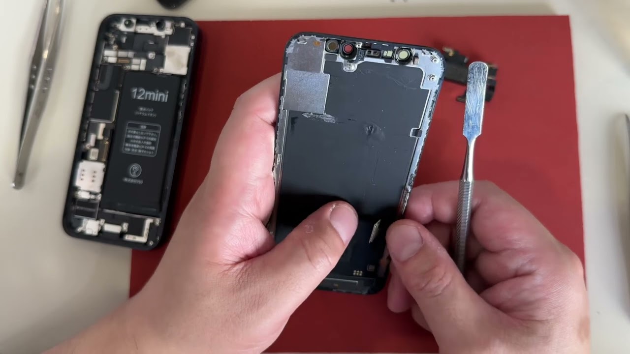 Apple iPhone 12 赤 本体 ディスプレイ外れ iPhone 12 mini genuine Apple display touch IC screen damage