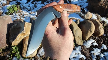 Knifemaking ~ Karambit from an old leaf spring with olive wood handle