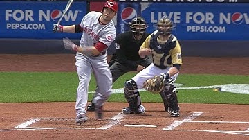 CIN@MIL: Votto lines an RBI single up the middle