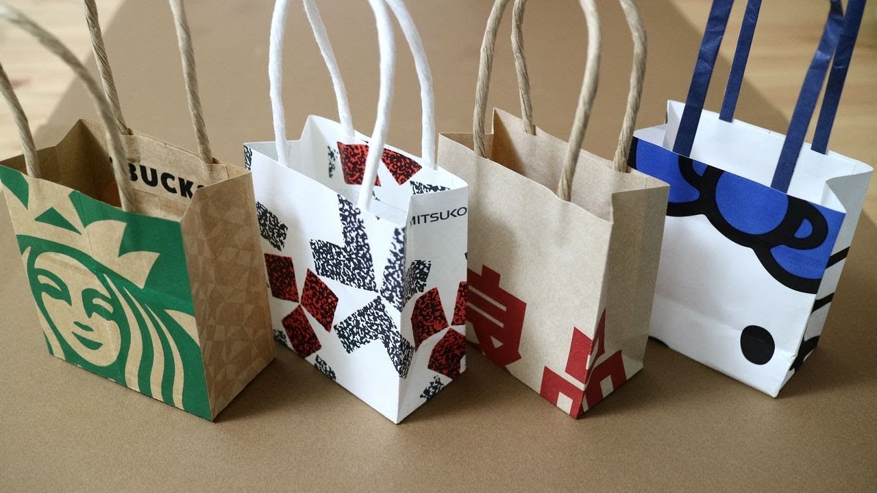 Mini Paper Bag Diy しまい込んだ紙袋でkawaiiミニバッグ Youtube