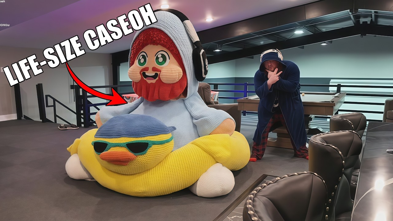 CaseOh Reveals His LIFE SIZE Plushie… This Is Insane 😂 - YouTube