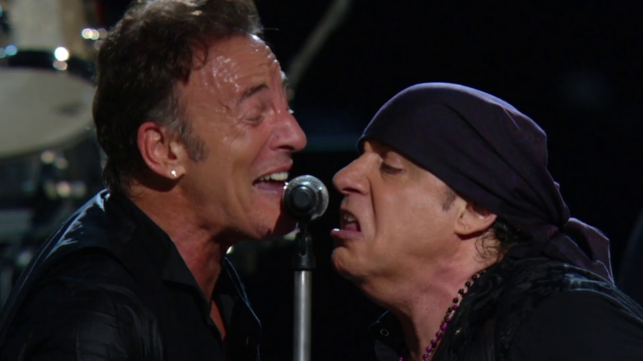  Bruce Springsteen, the E Street Band, Tom Morello perform "Badlands" at the 25th Anniversary Concert
