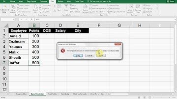 Lesson 5 - Data Validation (Part 1) in MS Excel - Urdu/Hindi