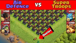 Air Defense VS All Super Troops | Clash of Clans