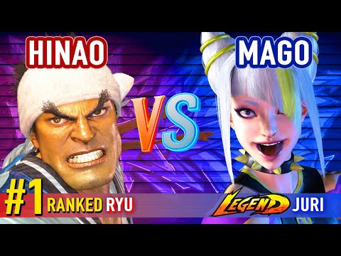 SF6 ▰ HINAO (#1 Ranked Ryu) vs MAGO (Juri) ▰ High Level Gameplay