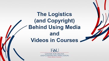 Logistics and Copyright Behind Using Media and Videos in Courses - Professional Development Session