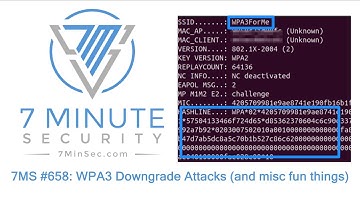 7MS #658: WPA3 Downgrade Attacks