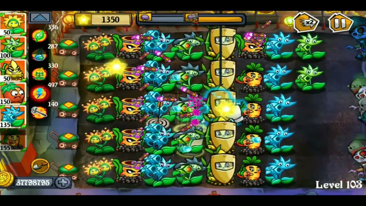 flower zombie war unlimited coin level 103 