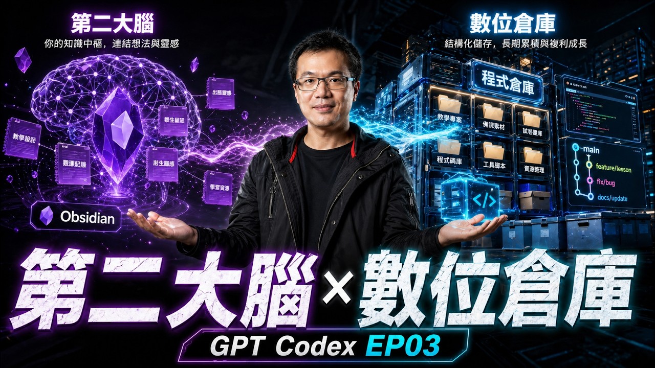 GPT Codex 基本功 EP03：為你的 Agent 裝上第二大腦與程式倉庫_打造最強 AI 助理：手把手教你連接Github與 ...