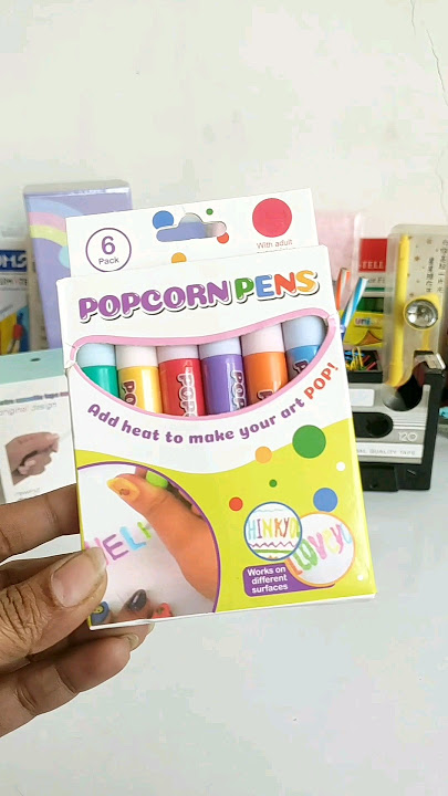 POPCORN PENS or Puffy Pens for Magical Art 😲 #shorts #stationery