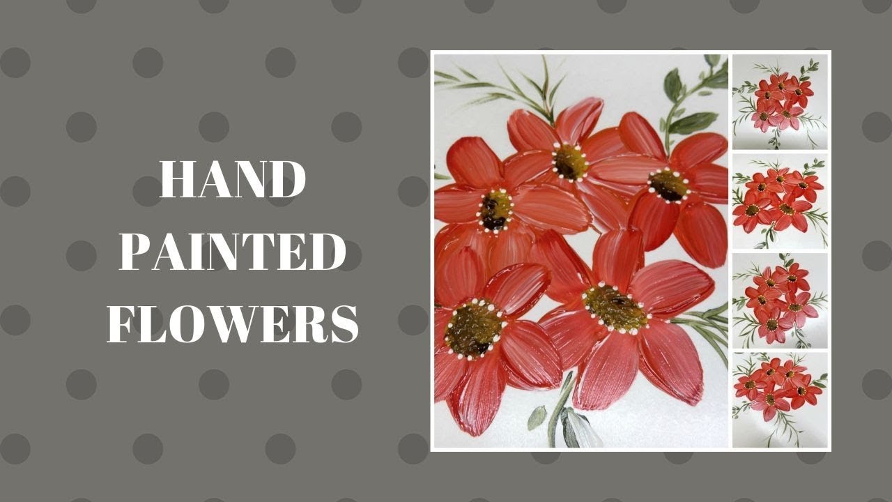 HAND PAINTED FLOWERS | Easy Flower Painting Ideas | Tutorial | Aressa ...