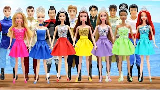 Play Doh Dresses Disney Princess  Ariel Belle Cinderella Tiana Rapunzel Mulan and Aurora