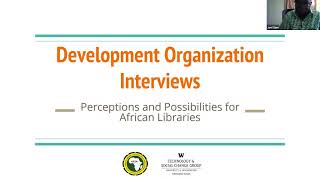 Webinar Series - Libraries in Development: Advancing #LibraryVisibility in Africa Pt. 1