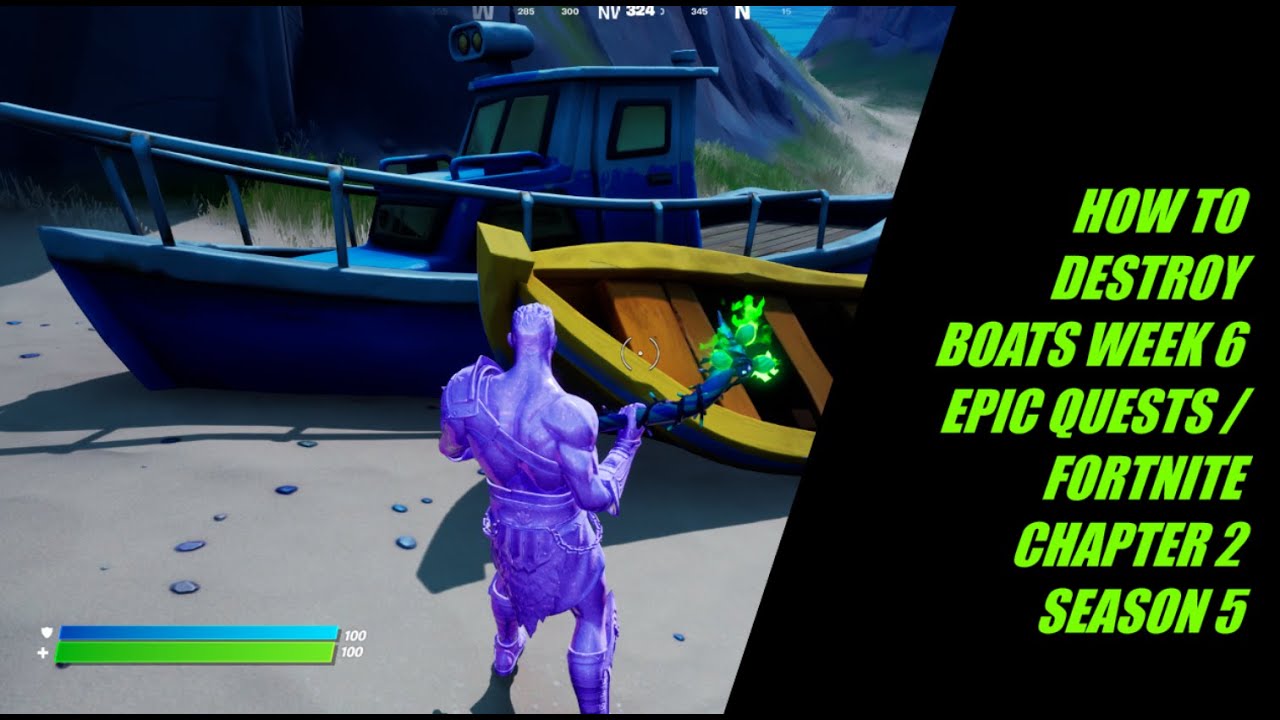 DESTROY BOATS WEEK 6 EPIC QUESTS FORTNITE / HOW TO DESTROY BOATS FORTNITE SEASON 5 CHALLENGES