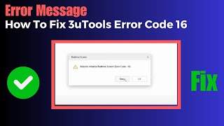 3uTools Error Code 16 (Fix) | Failed to Modify Location Error code 16 Restart the Device Try Again