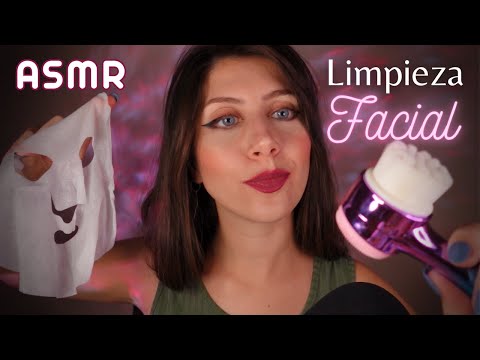 ASMR • Limpieza FACIAL profunda mientras TOCO tu carita! Roleplay