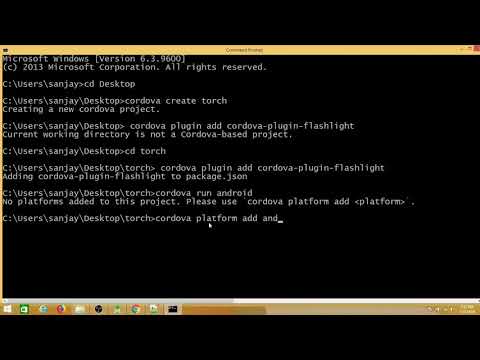 Using Cordova to build a very simple torchlight app