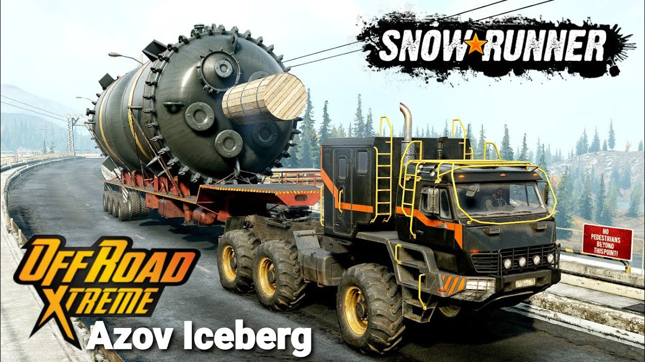 AZOV ICEBERG powerful truck pulls oversized full trailer | SnowRunner Mods - Realistic Gameplay