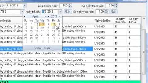 Lập tiến độ thi công từ dữ liệu dự thầu