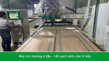 Máy cnc 4 đầu phay pano cánh cửa tủ bếp | PRO-R4F