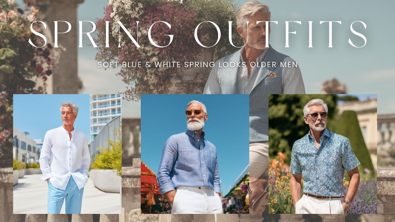 Soft Blue & White Spring Looks Older Men Should Try (20 Outfits) - men's fashion