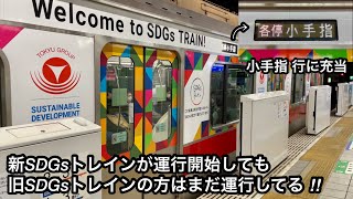 【各停 小手指 行に就く旧カラフル電車 ‼︎ 】東急5000系5121F（8次車）『SDGsトレイン 2020 美しい時代へ号』ラッピング電車 , 新SDGsトレインが運行を開始してもまだ活躍中 ‼︎