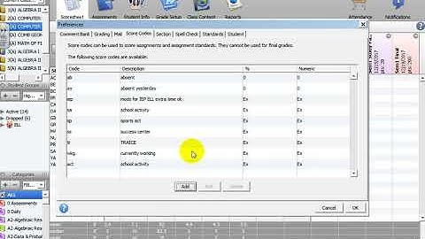Create an exempt code in PowerSchool Gradebook