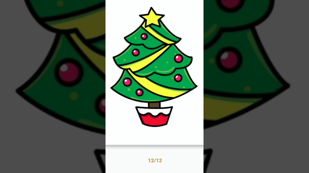 How To Draw A Christmas Tree 🎄