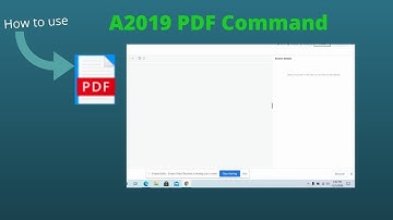 A2019 PDF Command | How to use PDF Command