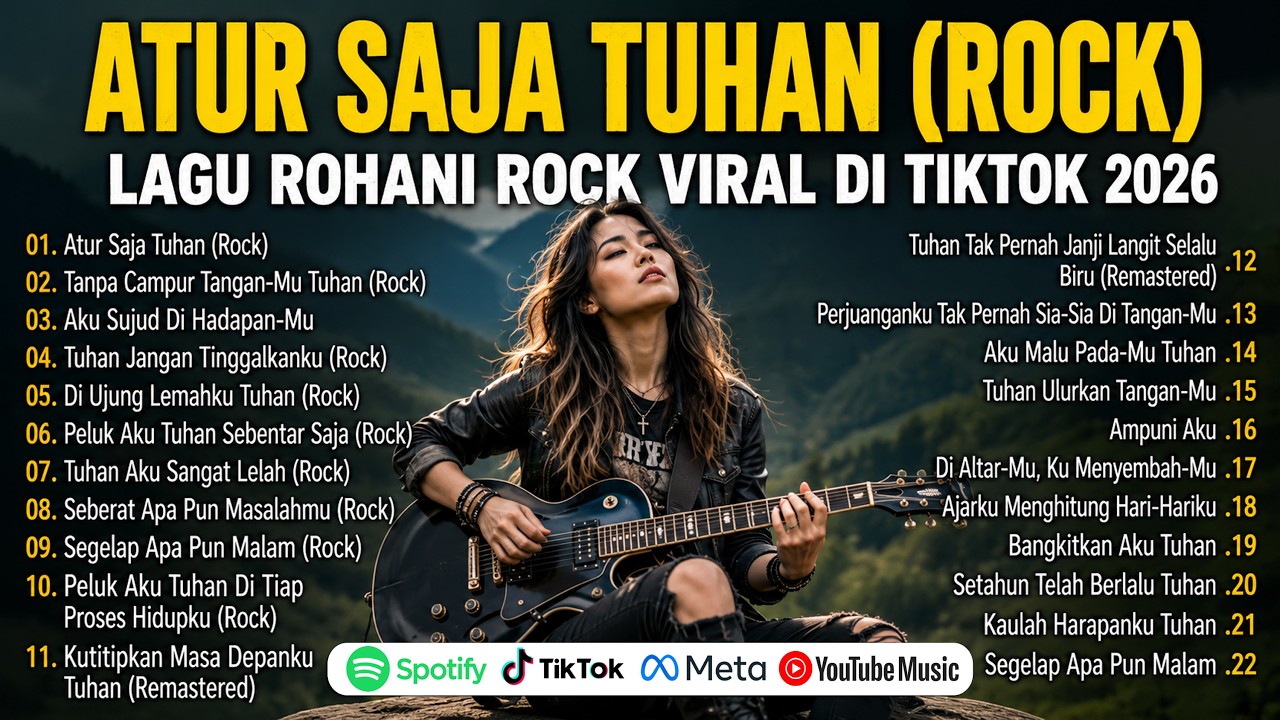 Cover Atur Saja Tuhan (Rock) 🔥 2 Jam Lagu Rohani Rock Kristen Viral TikTok 2026 🤘 Nonstop Pujian