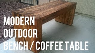 Build of a modern outdoor bench/coffee table. DIY project using only 2x4 lumber. My steel + wood framed mirror: https://youtu.be/