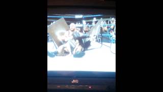 Dixie Carter goes through a table!