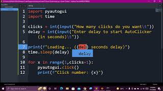 Auto Clicker using Python  (14 lines code only)