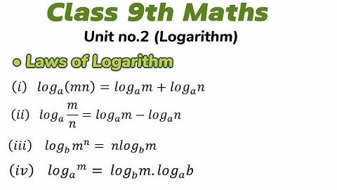 Rules of Logarithms | Don