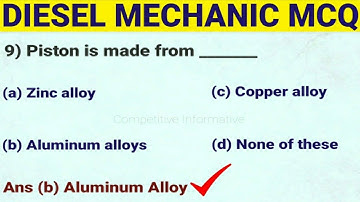 Diesel Mechanic Theory Objective Question And Answers | Diesel Mechanic Mcq Question