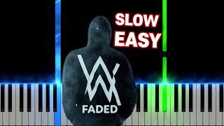 Alan Walker - Faded | SLOW EASY Piano Tutorial