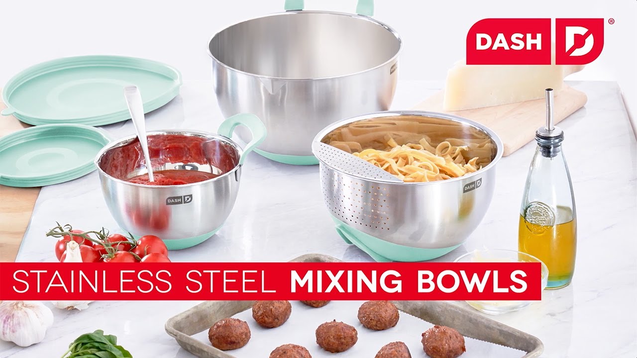 Dash Stainless Steel Mixing Bowl Set - Aqua