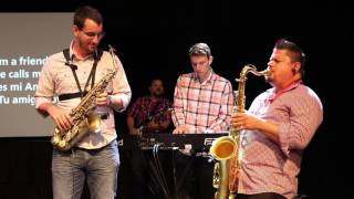 Ryan Saranich & Ozzy Q playing saxophone